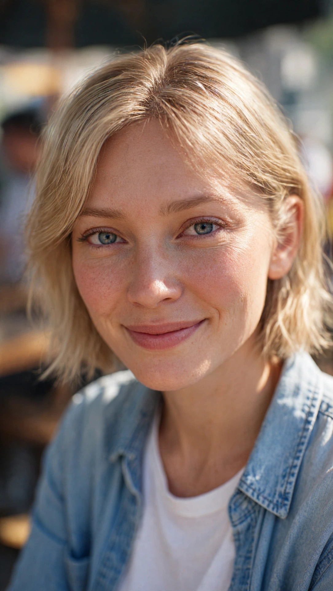 Portrait of a woman with clear, sun-warmed skin — the quiet result of a consistent, gentle routine.